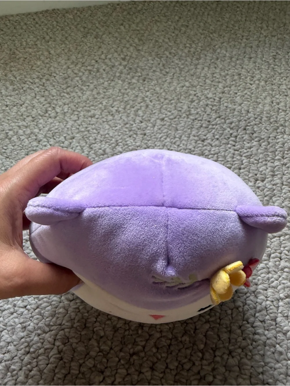 Official Squishmallows Holly the Purple Owl With Flower Pin